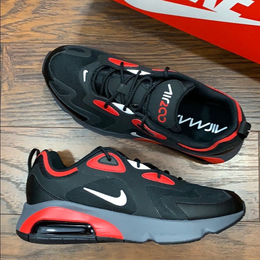 NIKE AIR MAX 200 Black/White-University Red - Picture 4 of 16